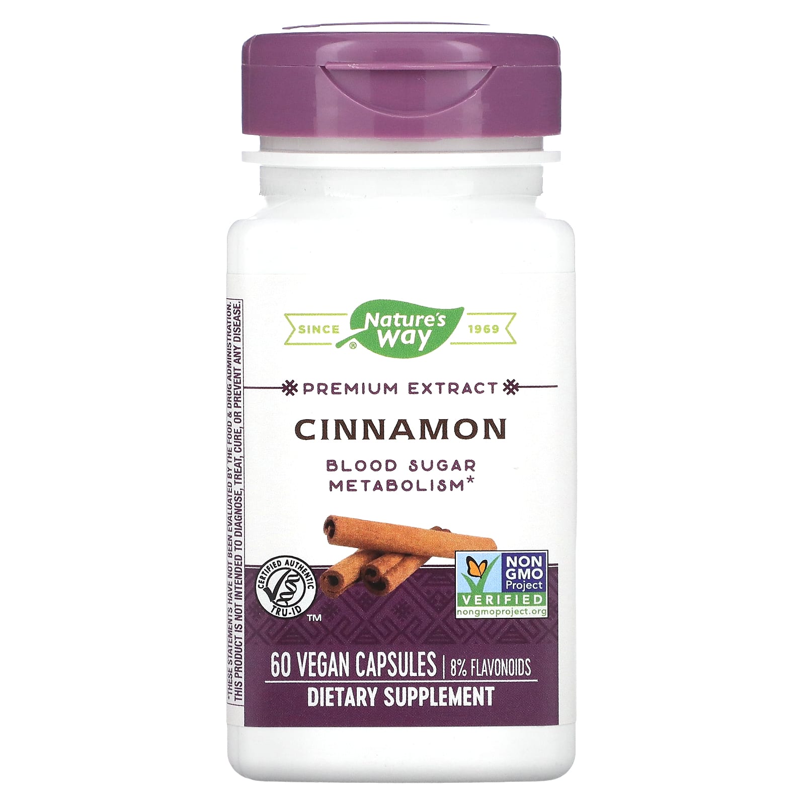 Nature’s Way, Cinnamon, 60 Vegetarian Capsules UPC 033674154922 | Hilife Vitamins