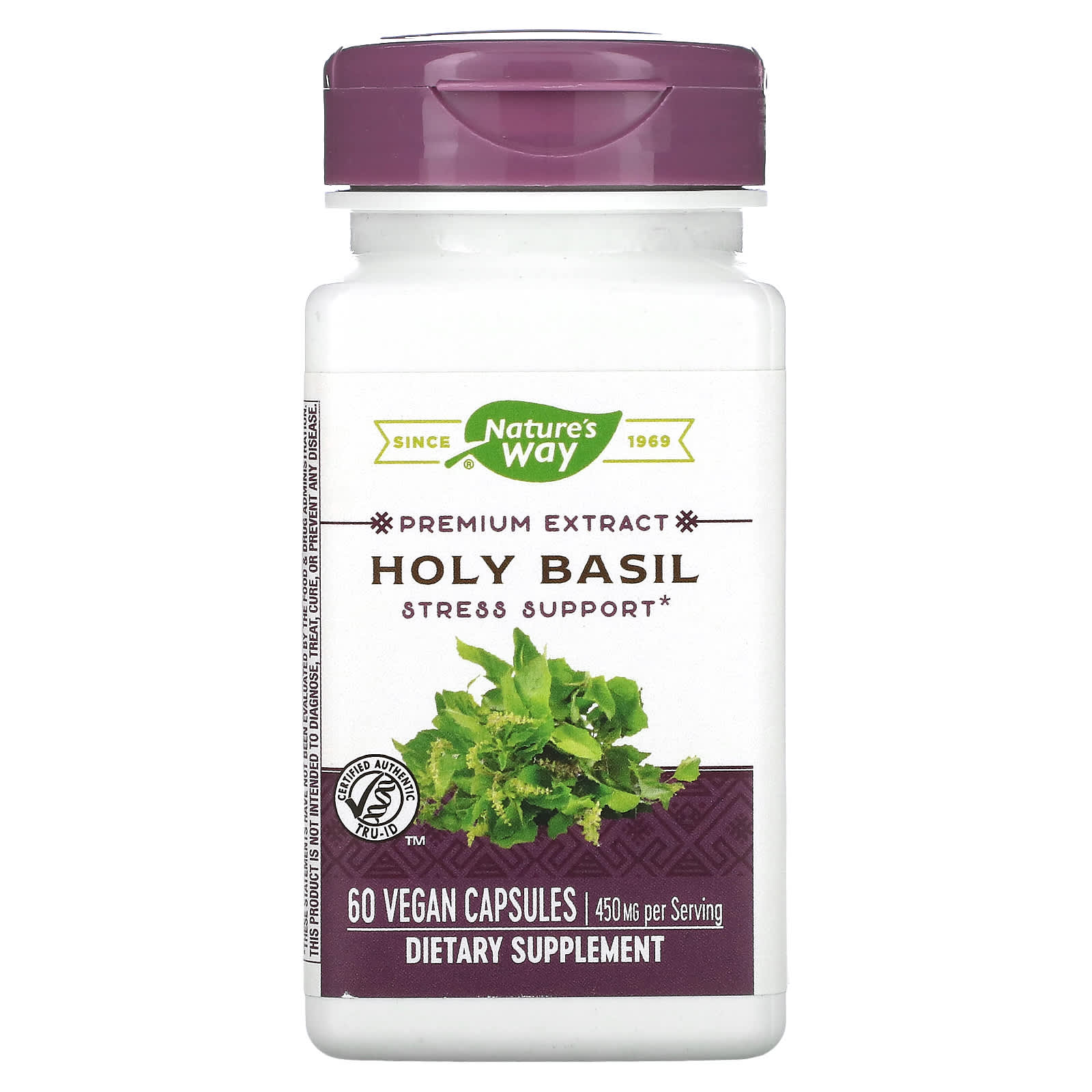 Nature’s Way, Holy Basil, 60 Vegetarian Capsules UPC 033674154939 | Hilife Vitamins
