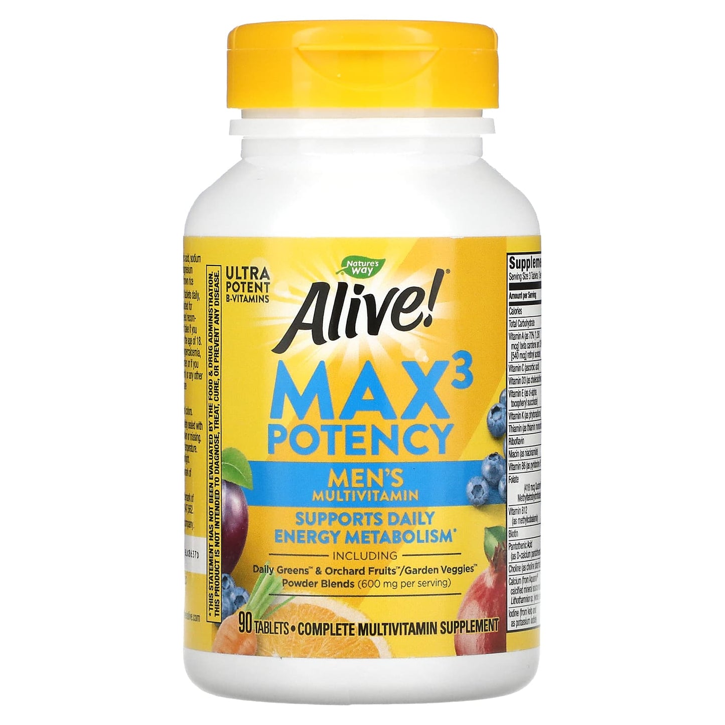 Nature’s Way, Alive! Max3 Potency, Men's Multivitamin, 90 Tablets UPC 033674155424 | Hilife Vitamins