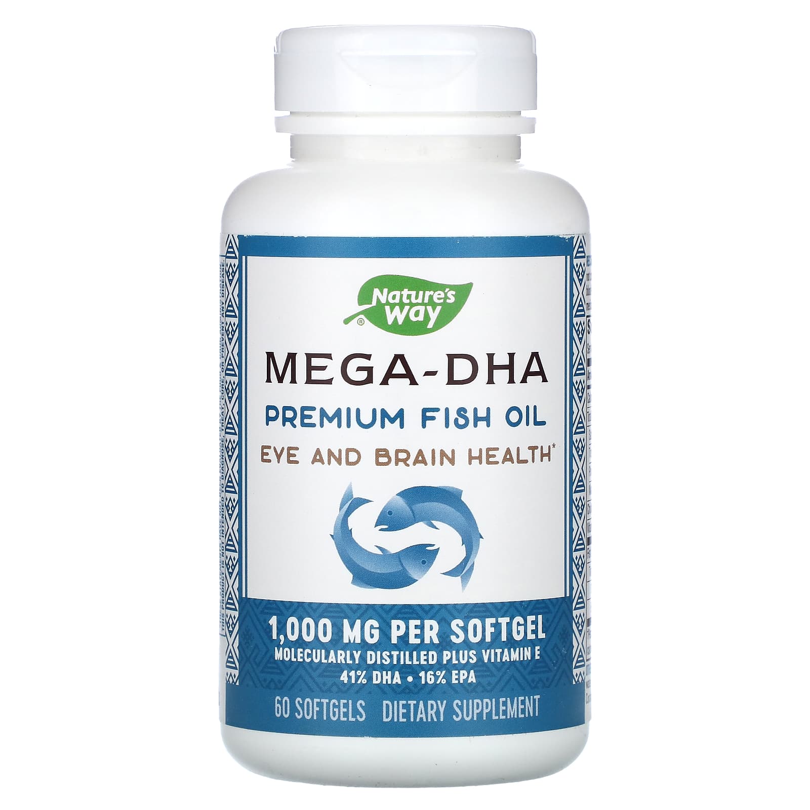 Nature’s Way, Mega-DHA Premium Fish Oil, 1,000 mg, 60 Softgels UPC 033674156827 | Hilife Vitamins