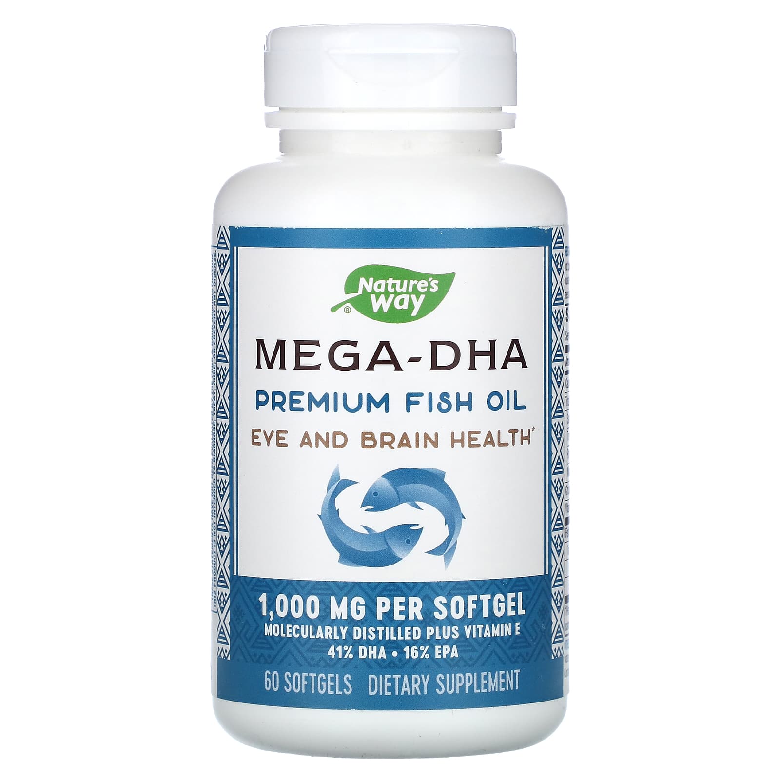 Nature’s Way, Mega-DHA Premium Fish Oil, 1,000 mg, 60 Softgels - 033674156827 | Hilife Vitamins