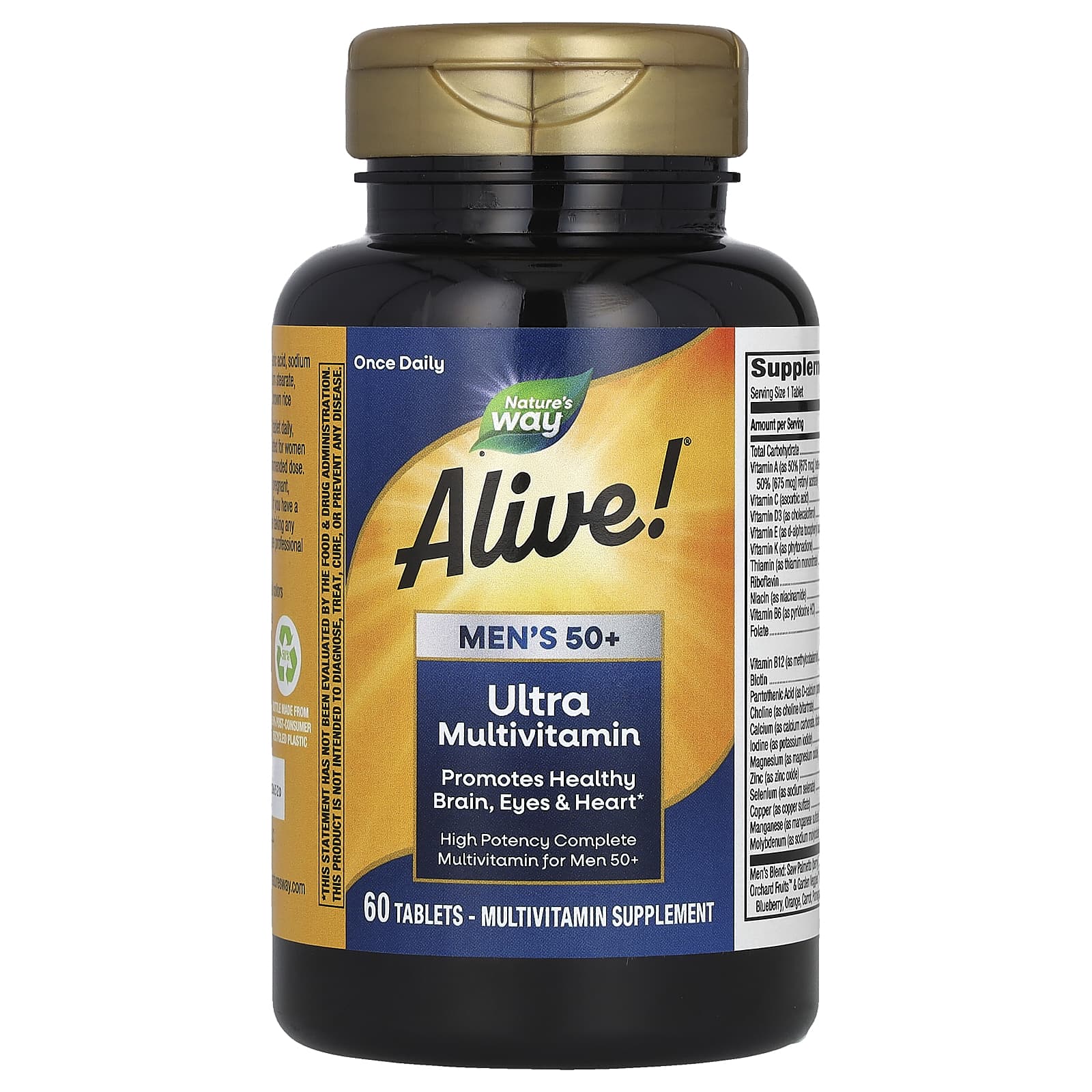 Nature’s Way, Alive! Men's 50+ Ultra Multivitamin, 60 Tablets UPC 033674156919 | Hilife Vitamins