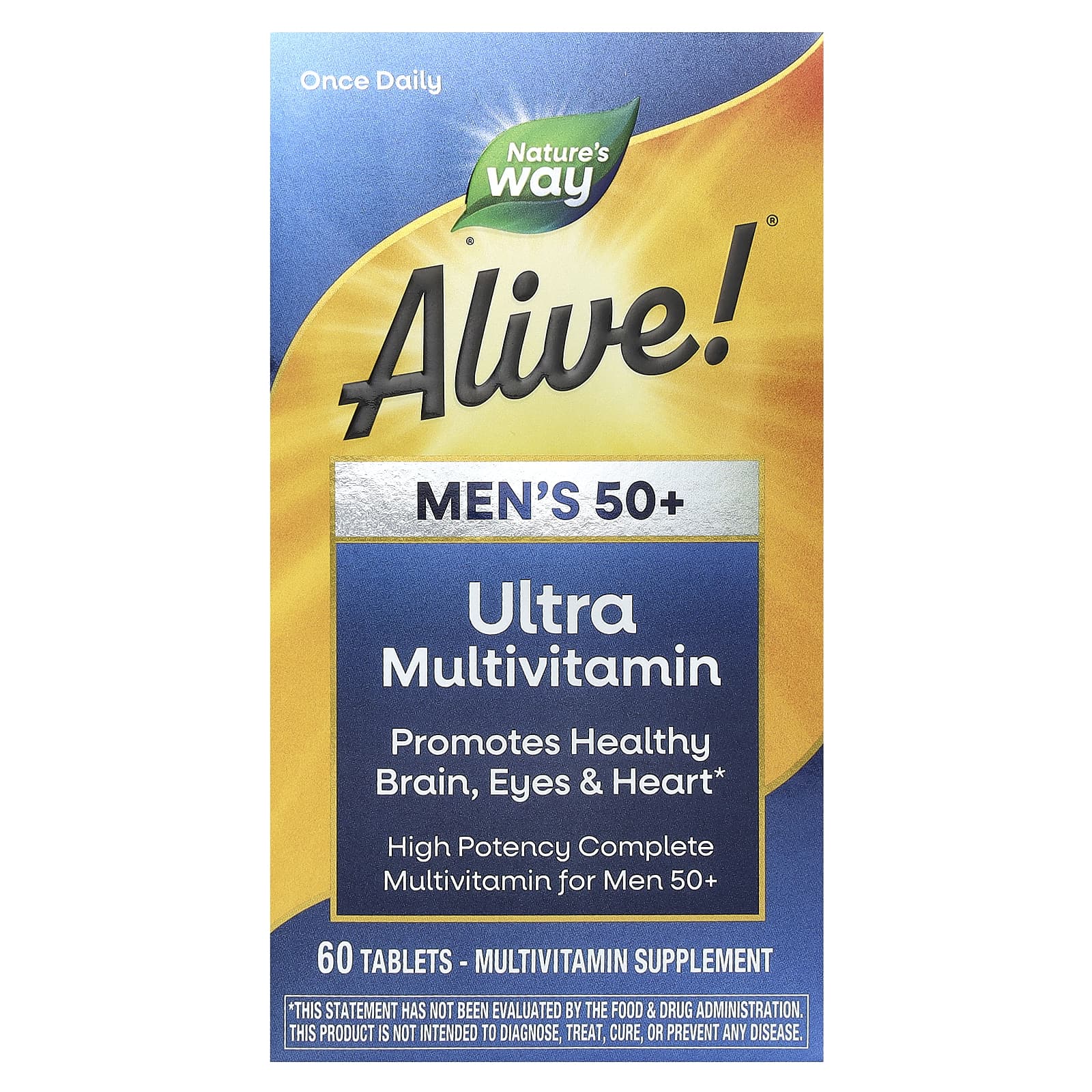 Nature’s Way, Alive! Men's 50+ Ultra Multivitamin, 60 Tablets UPC 033674156919 | Hilife Vitamins