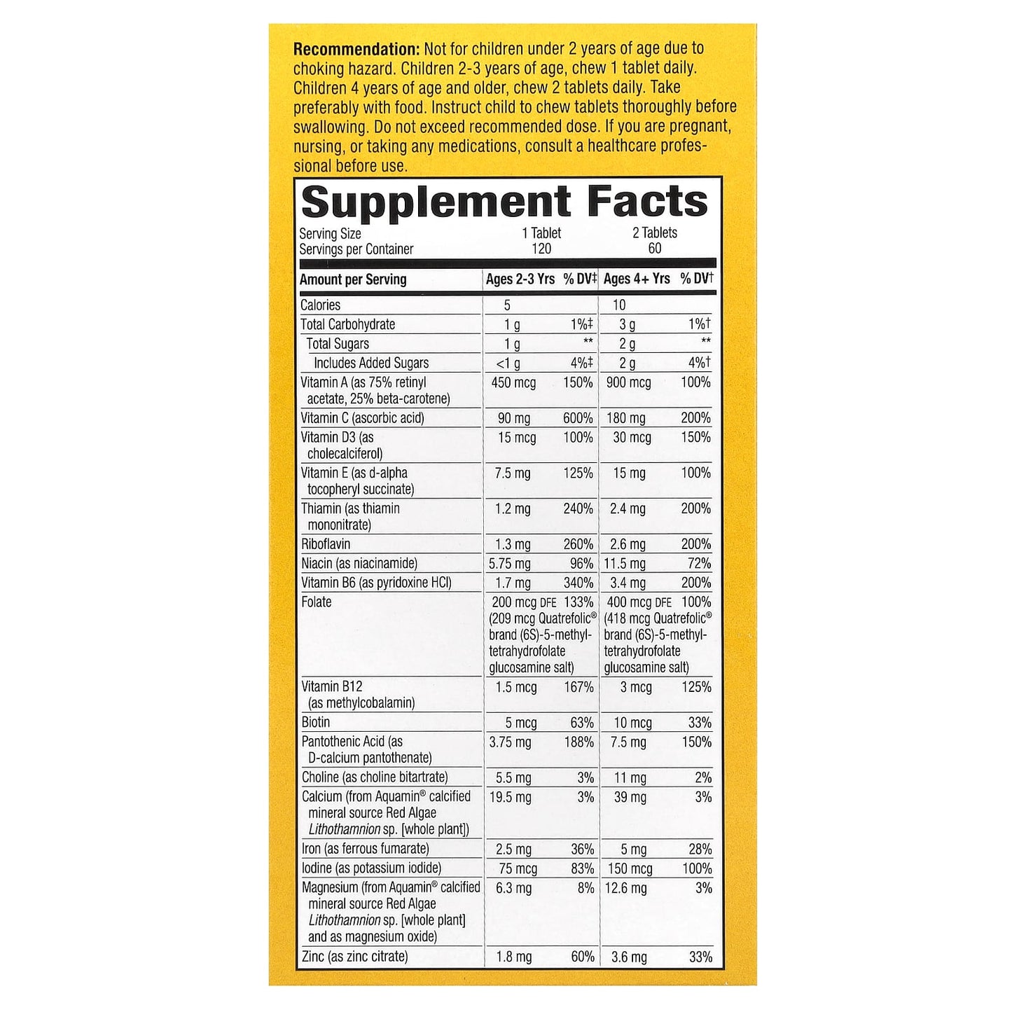 Nature’s Way, Alive! Kid's Chewable Multivitamin, Orange & Berry, 120 Chewable Tablets UPC 033674157862 | Hilife Vitamins