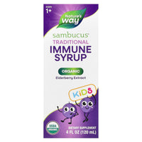 Nature’s Way, Kids Sambucus®, Organic Traditional Immune Syrup, Ages 1+, 4 fl oz (120 ml) UPC 033674157978 | Hilife Vitamins