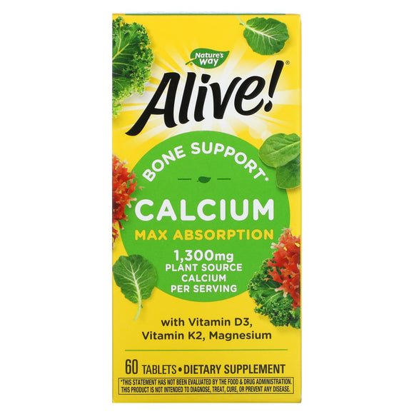 Nature’s Way, Alive Calcium, 60 Tablets - 033674158388 | Hilife Vitamins