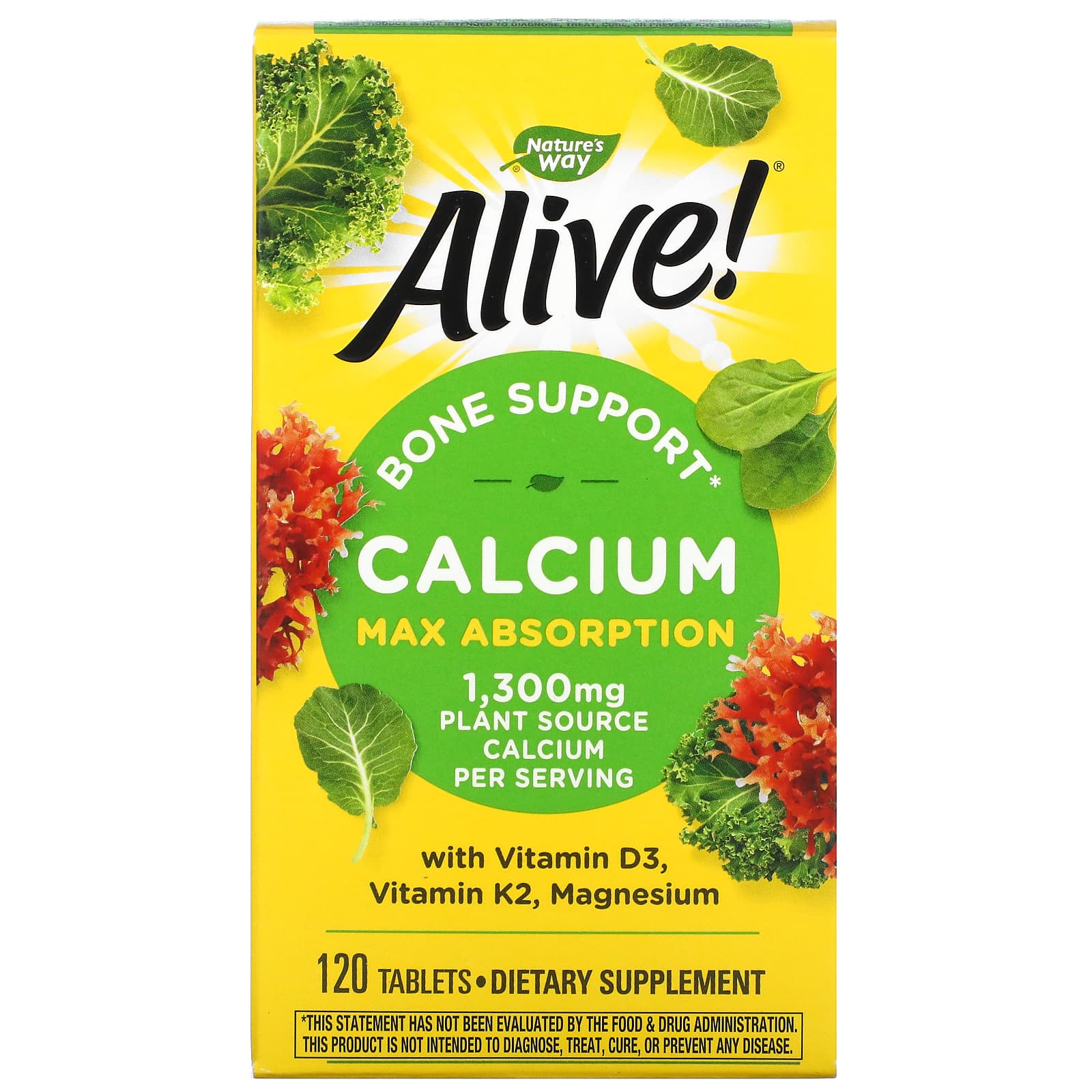 Nature’s Way, Alive Calcium, 120 Tablets UPC 033674158395 | Hilife Vitamins