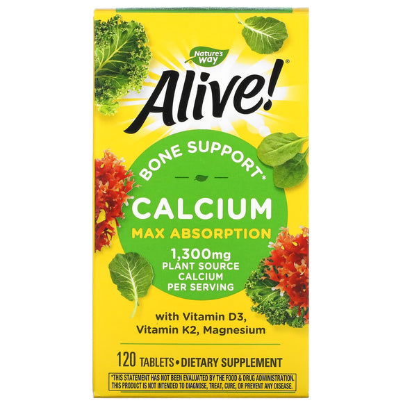 Nature’s Way, Alive Calcium, 120 Tablets - 033674158395 | Hilife Vitamins