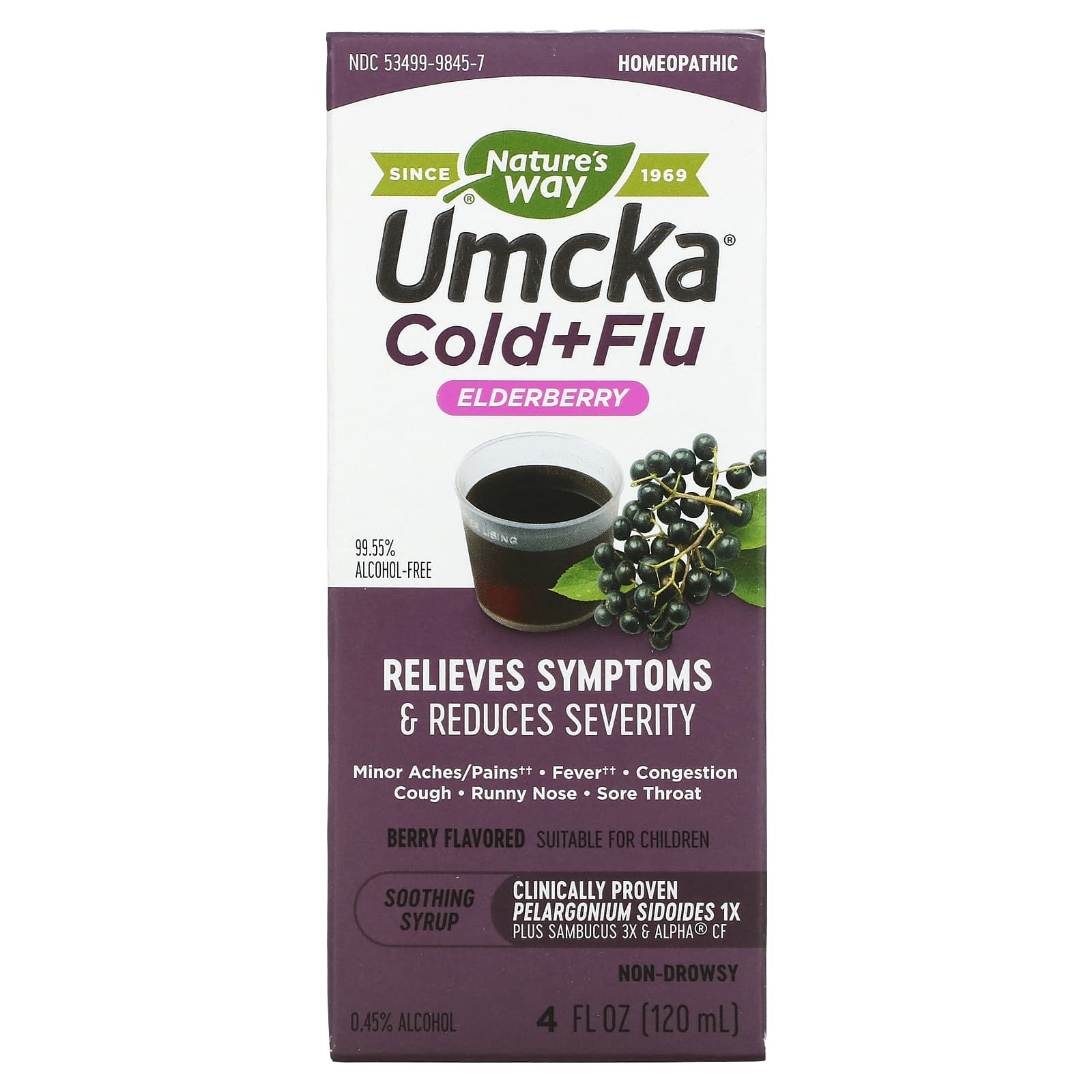 Nature’s Way, Umcka Elderberry Intensive Cold And Flu Berry, 4 Oz UPC 033674158456 | Hilife Vitamins