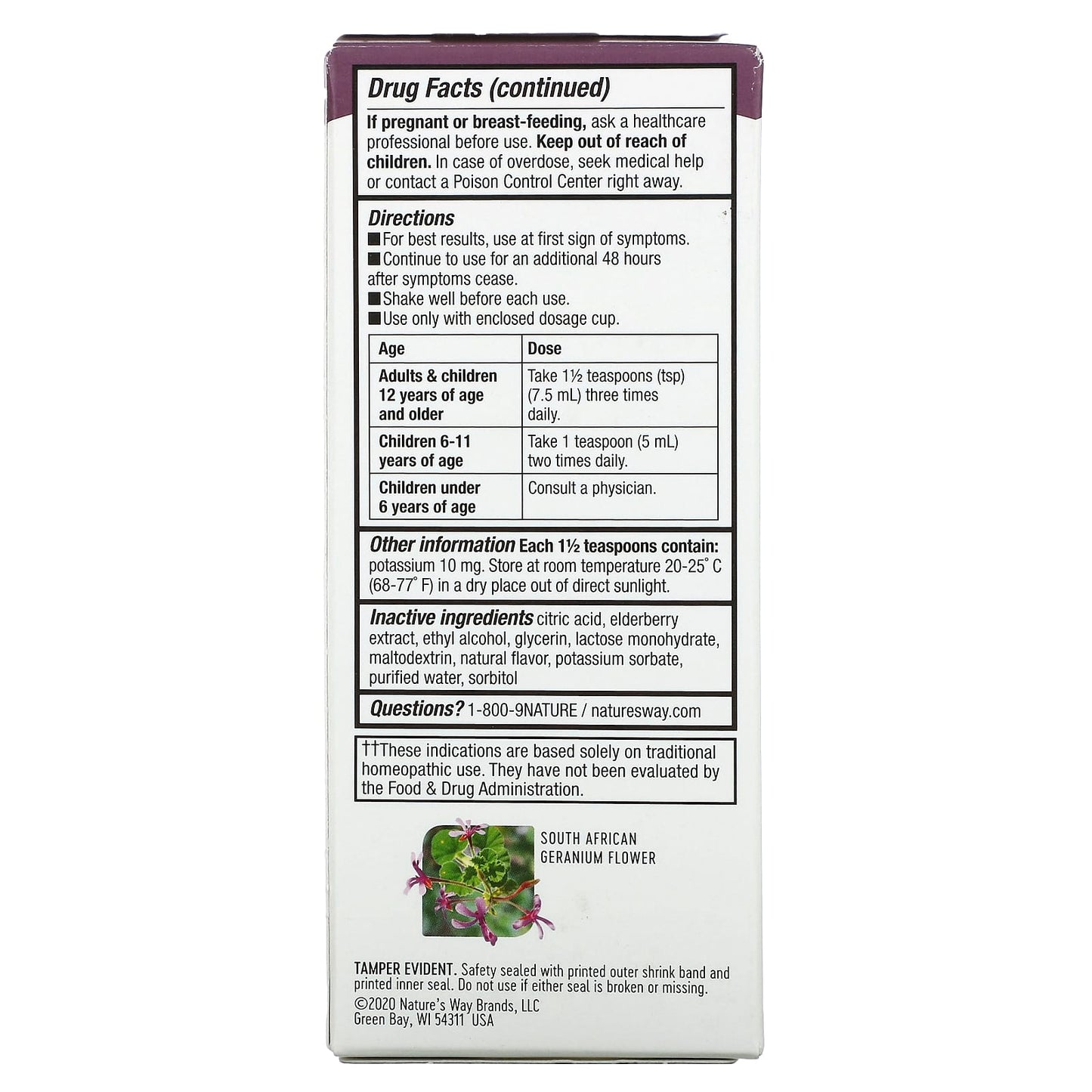 Nature’s Way, Umcka Elderberry Intensive Cold And Flu Berry, 4 Oz - [product_sku] | HiLife Vitamins