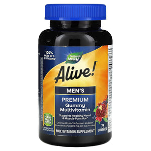 Nature’s Way, Alive! Men's Gummy Multi Vitamin, 75 Gummies - 033674158951 | Hilife Vitamins