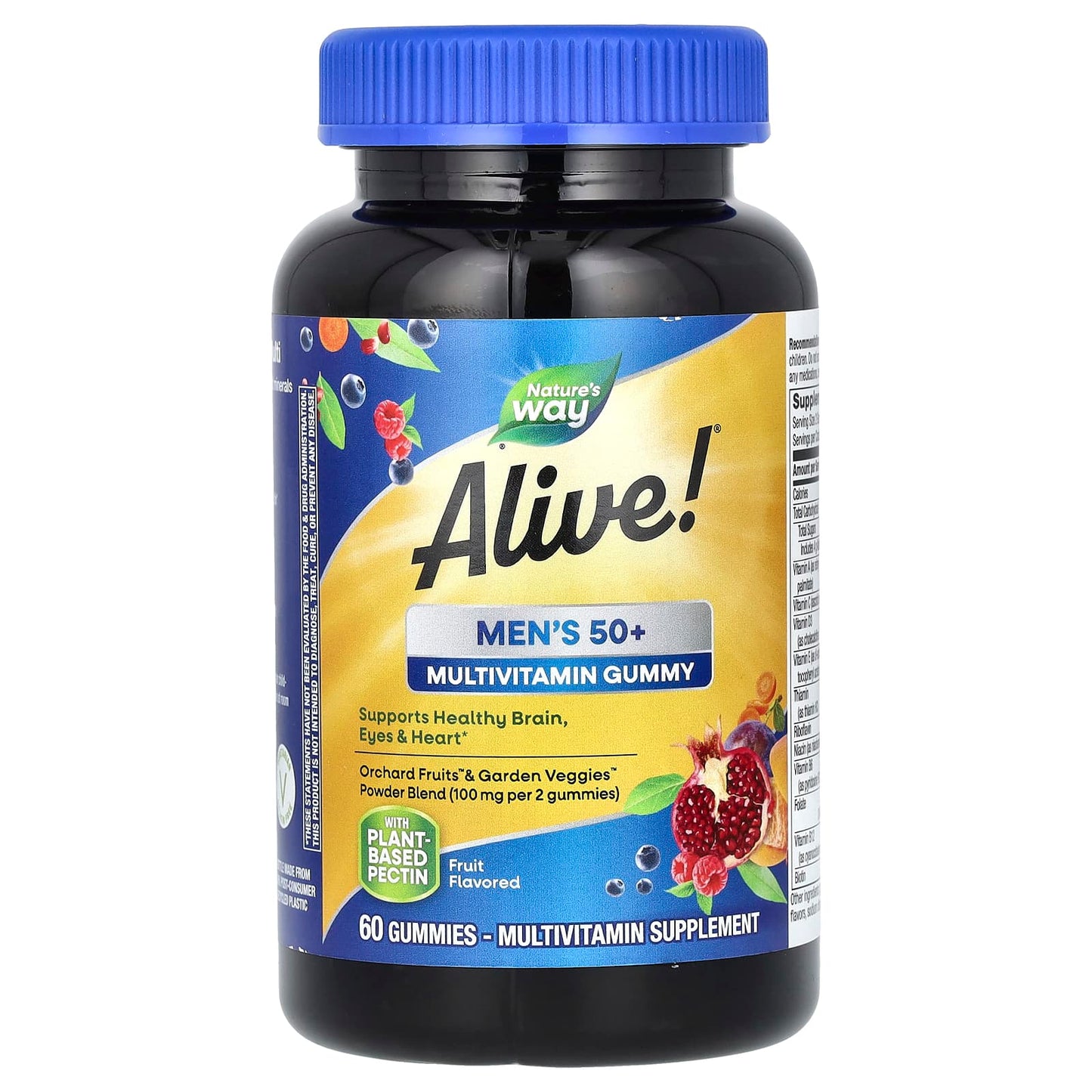 Nature’s Way, Alive! Men's 50+ Gummy Complete Multivitamin, Fruit Flavors, 60 Gummies UPC 033674159026 | Hilife Vitamins