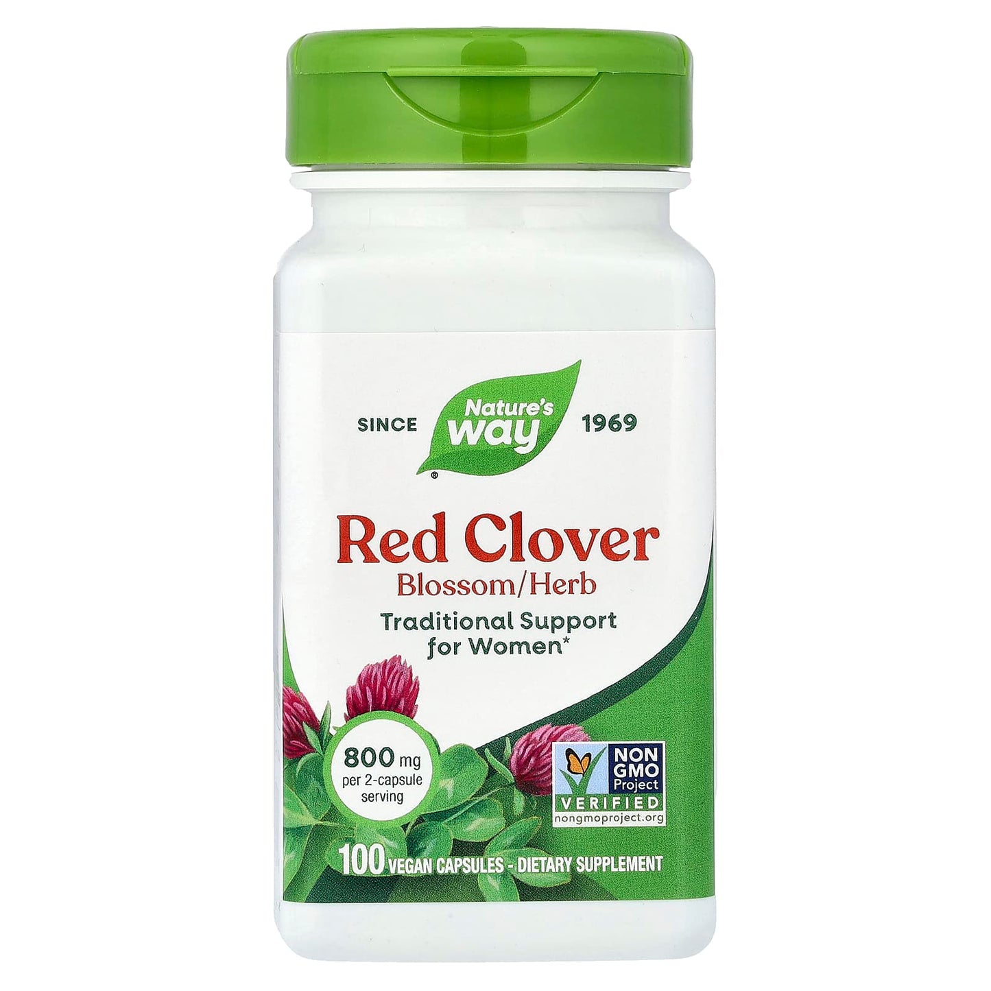 Nature’s Way, Red Clover Blossom 430 mg, 100 Vegetarian Capsules UPC 033674160008 | Hilife Vitamins
