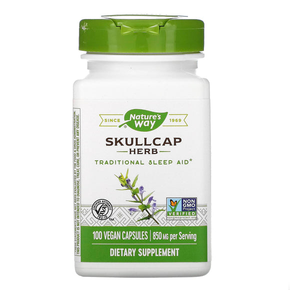 Nature’s Way, Scullcap, 100 Vegetarian Capsules - 033674169001 | Hilife Vitamins