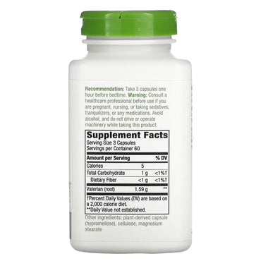 Nature’s Way, Valerian Root, 180 Vegetarian Capsules UPC 033674177082 | Hilife Vitamins