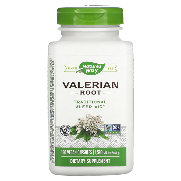 Nature’s Way, Valerian Root, 180 Vegetarian Capsules - 033674177082 | Hilife Vitamins