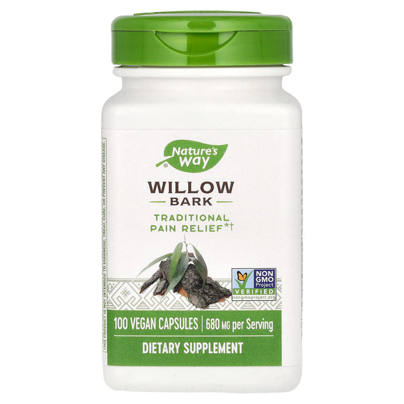 Nature’s Way, Willow Bark, 400 mg, 100 Vegetarian Capsules - 033674178508 | Hilife Vitamins