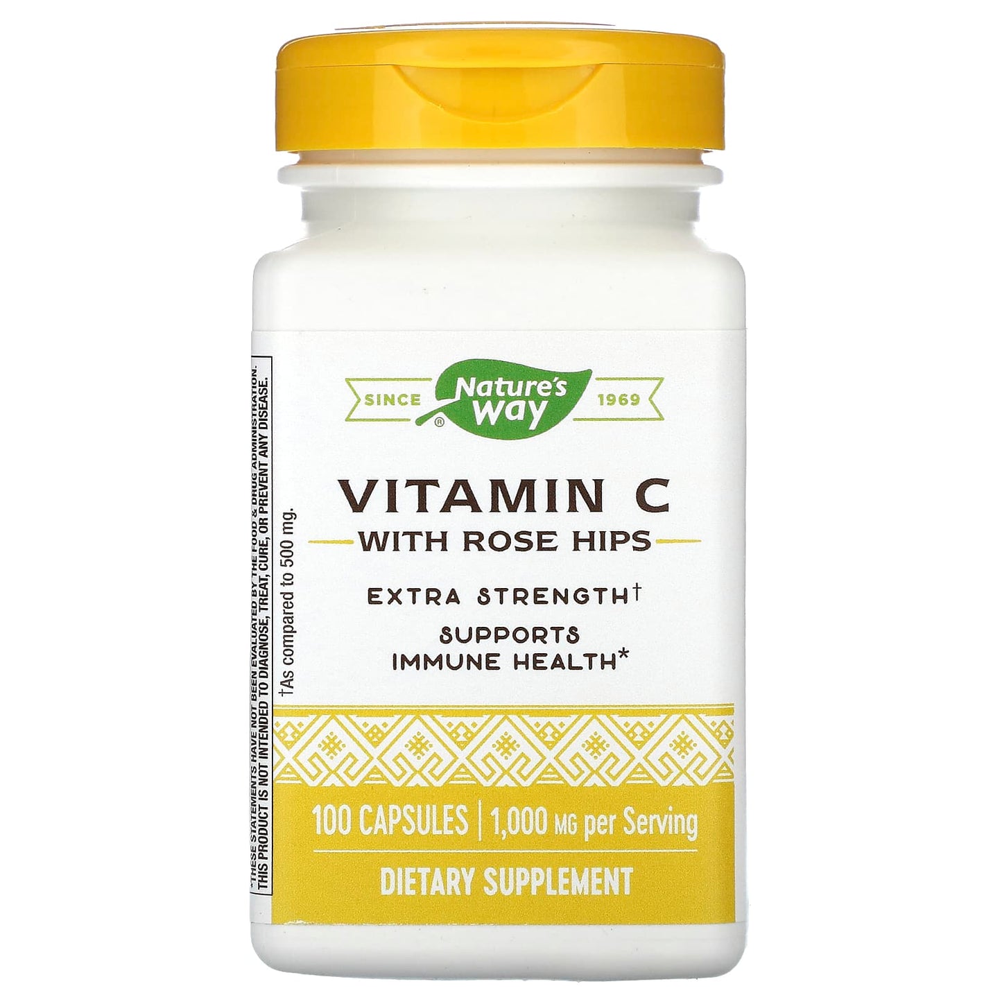 Nature’s Way, Vitamin C 1000 w/Rose Hips, 100 Capsules UPC 033674403129 | Hilife Vitamins
