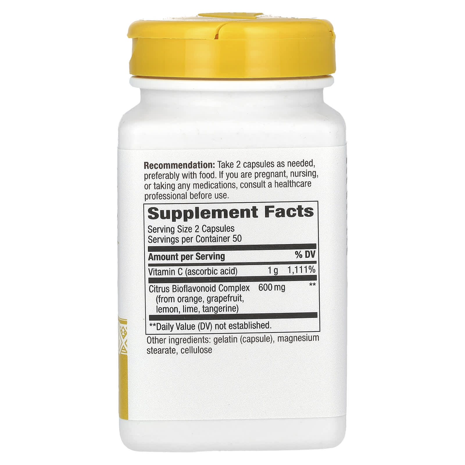 Nature’s Way, Vitamin C 500 w/Bioflavonoids, 100 Capsules UPC 033674403303 | Hilife Vitamins