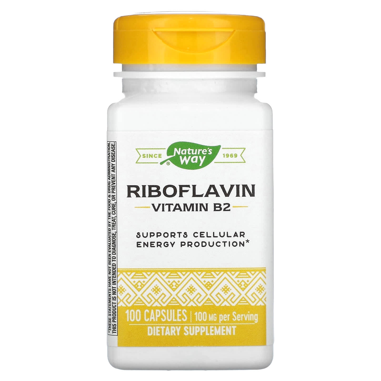Nature’s Way, Vitamin B-2 100 mg, 100 Capsules UPC 033674404218 | Hilife Vitamins