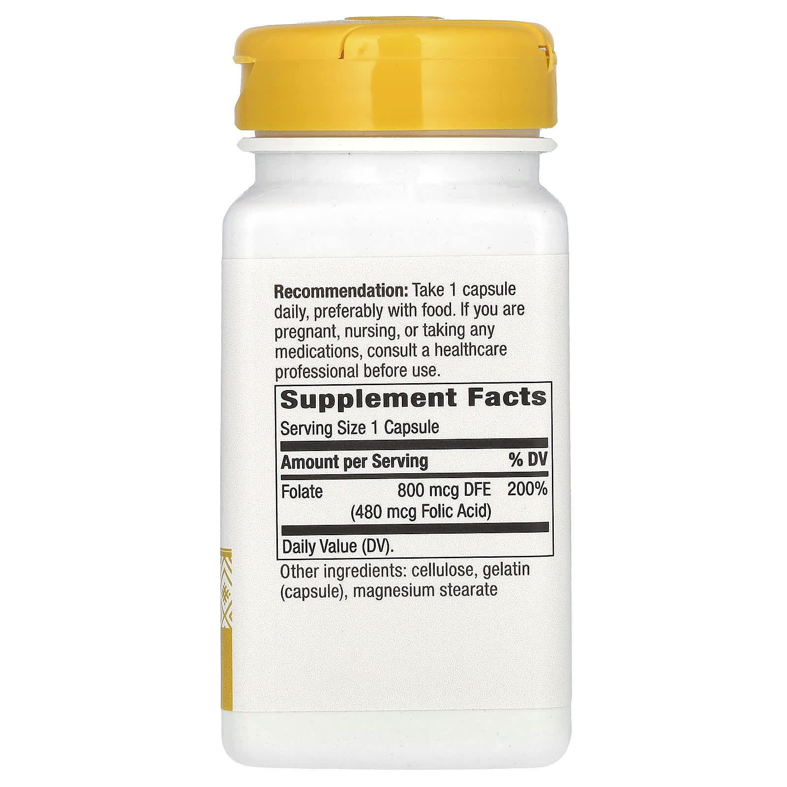 Nature’s Way, Folate 800 Mcg, 100 Capsules UPC 033674404515 | Hilife Vitamins
