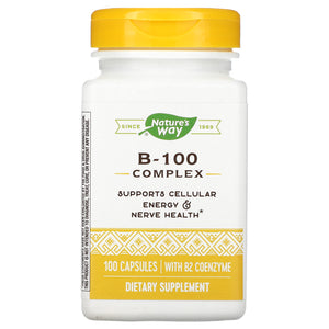 Nature’s Way, B-100 Complex with B2 Coenzyme, 100 Capsules - 033674405215 | Hilife Vitamins