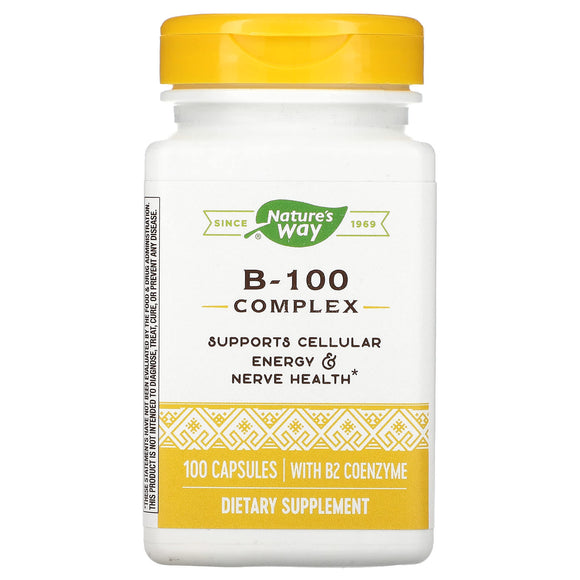 Nature’s Way, B-100 Complex with B2 Coenzyme, 100 Capsules - 033674405215 | Hilife Vitamins