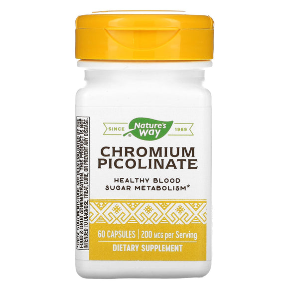 Nature’s Way, Chromium Picolinate 200mcg, 60 Capsules - 033674410301 | Hilife Vitamins