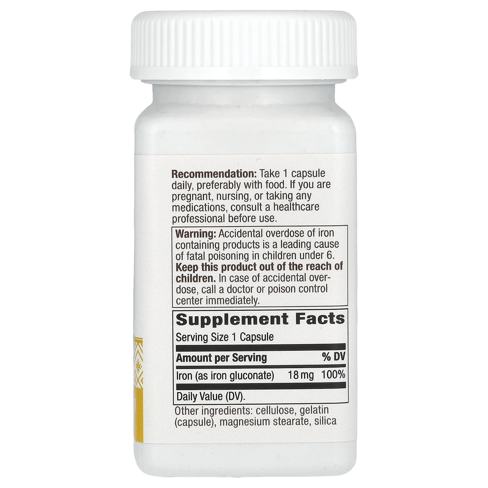 Nature’s Way, Iron 18 mg, 100 Capsules UPC 033674410417 | Hilife Vitamins