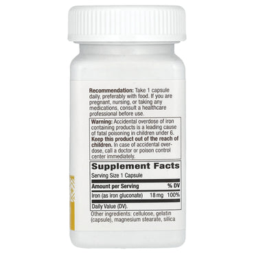 Nature’s Way, Iron 18 mg, 100 Capsules UPC 033674410417 | Hilife Vitamins
