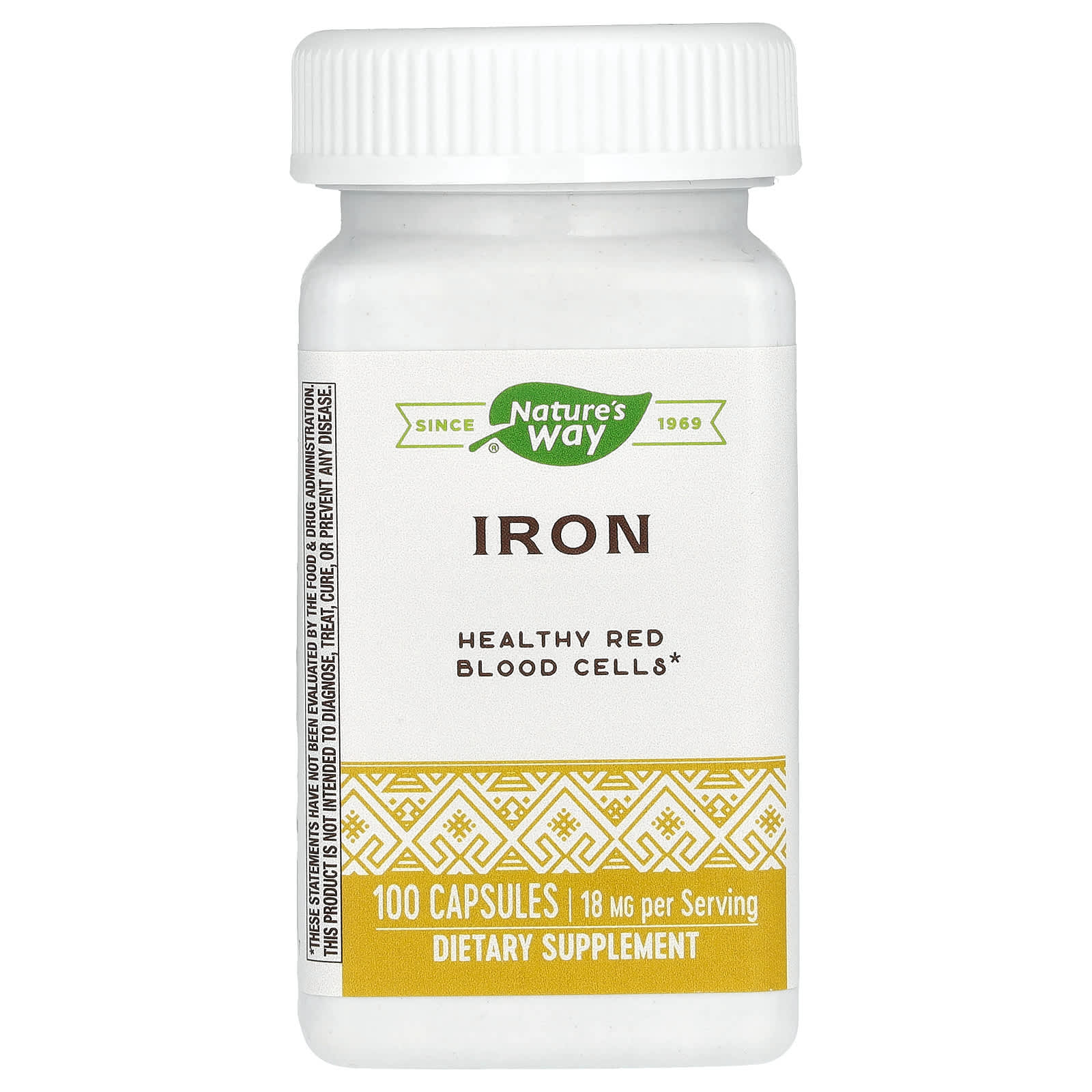 Nature’s Way, Iron 18 mg, 100 Capsules UPC 033674410417 | Hilife Vitamins