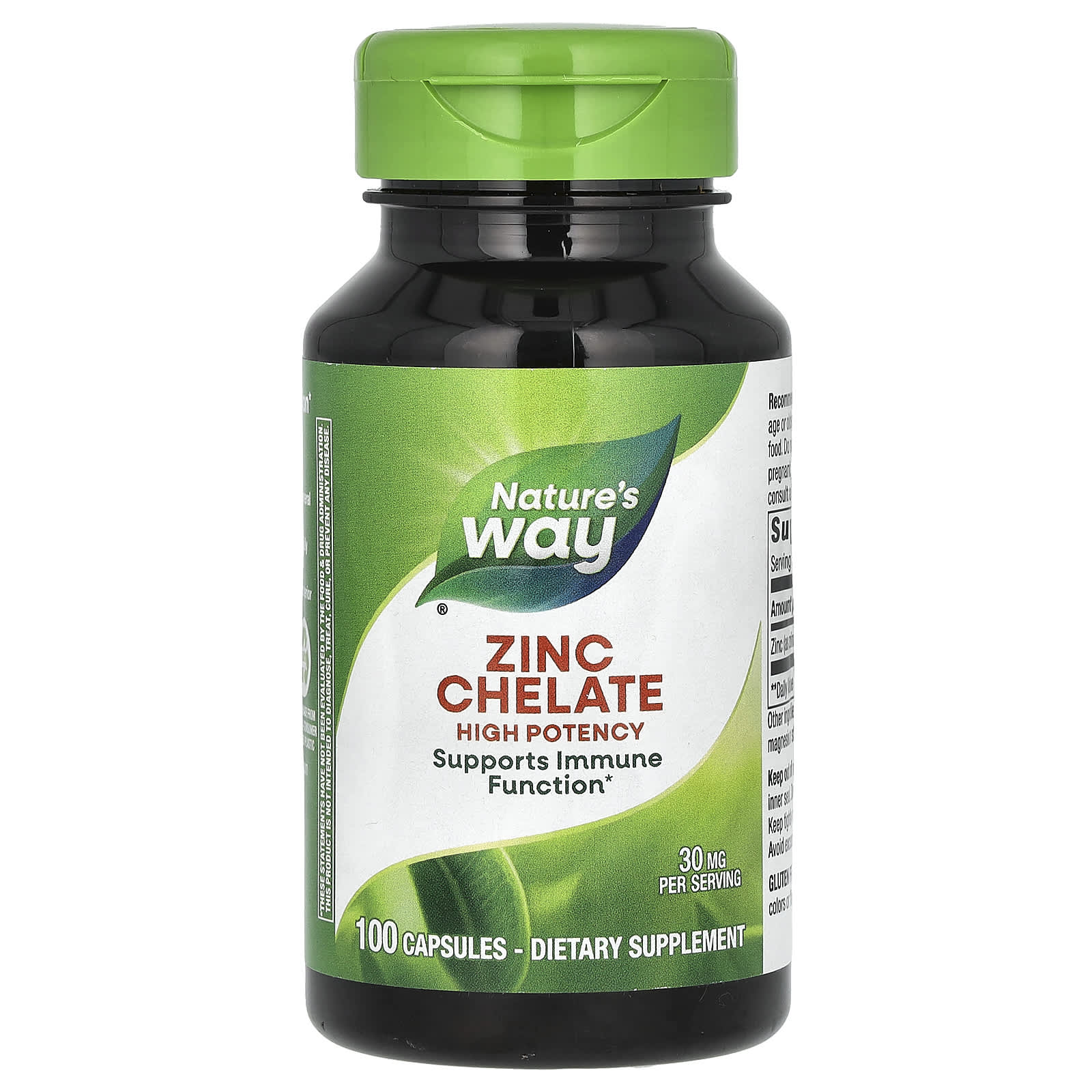 Nature’s Way, Zinc 30 mg Amino Acid Chelate, 100 Capsules UPC 033674410912 | Hilife Vitamins