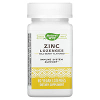 Nature’s Way, Zinc Lozenges, Wild Berry Flavored, 60 Lozenges UPC 033674410929 | Hilife Vitamins