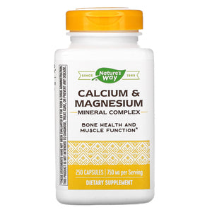 Nature’s Way, Calcium & Magnesium, 250 Capsules - 033674413111 | Hilife Vitamins