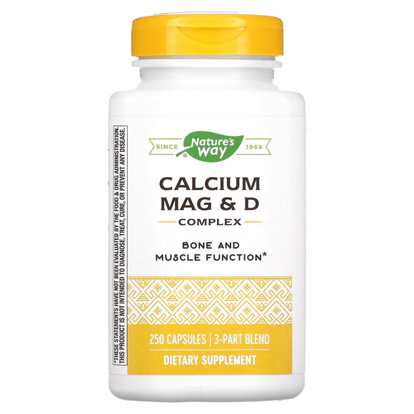 Nature’s Way, Calcium Magnesium & Vitamin D, 250 Capsules - 033674414217 | Hilife Vitamins