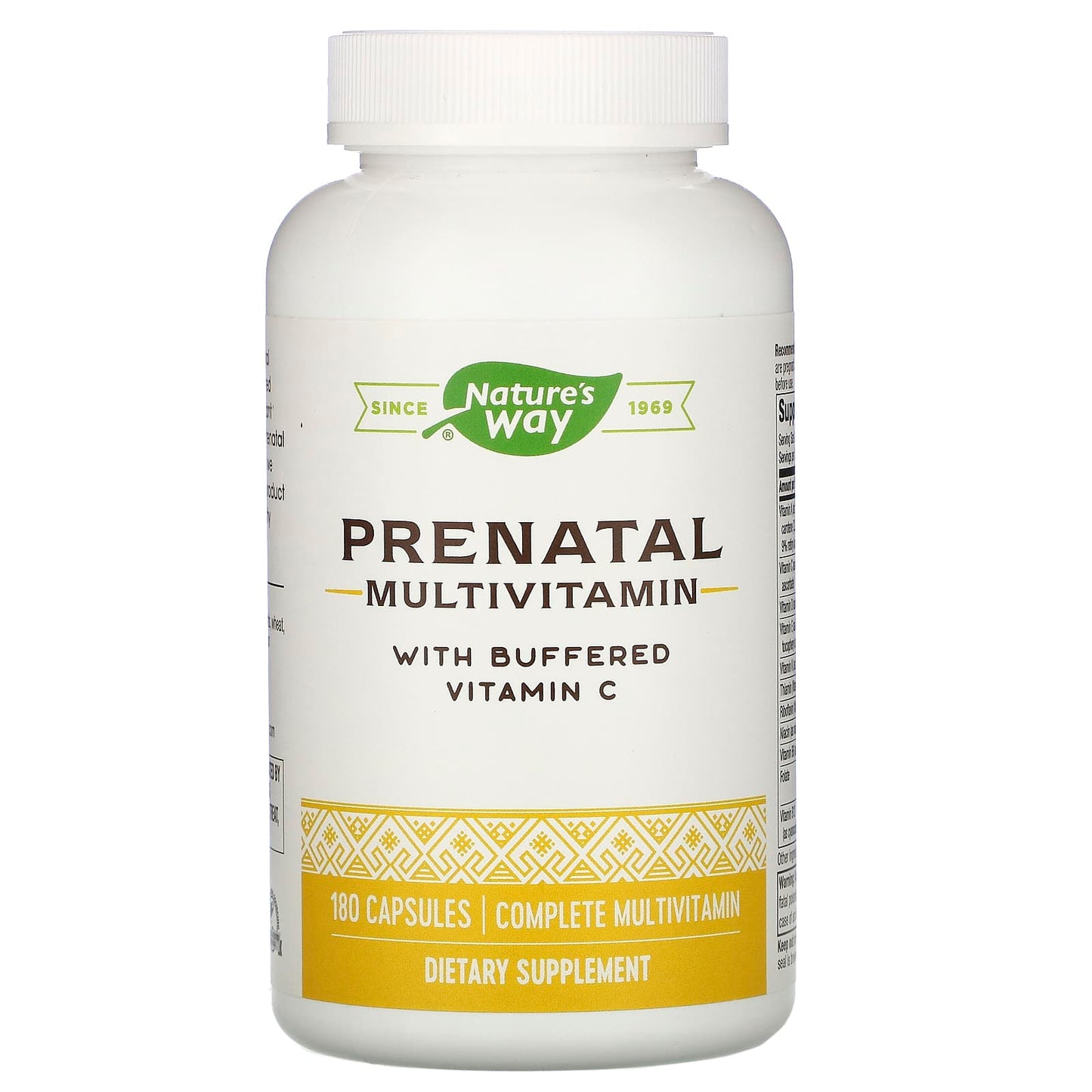 Nature’s Way, Prenatal Multivitamin with Buffered Vitamin C, 180 Capsules UPC 033674451304 | Hilife Vitamins