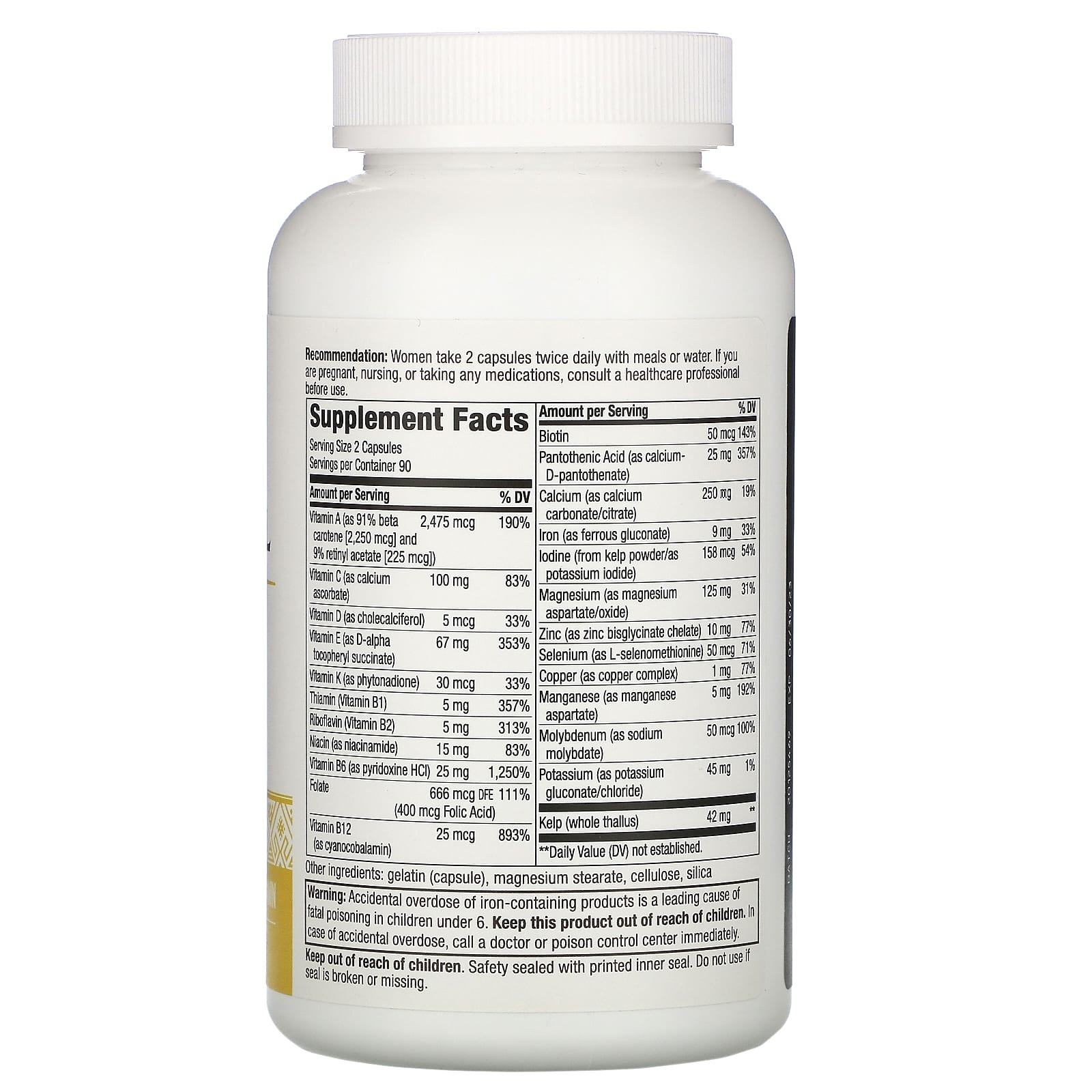 Nature’s Way, Prenatal Multivitamin with Buffered Vitamin C, 180 Capsules UPC 033674451304 | Hilife Vitamins