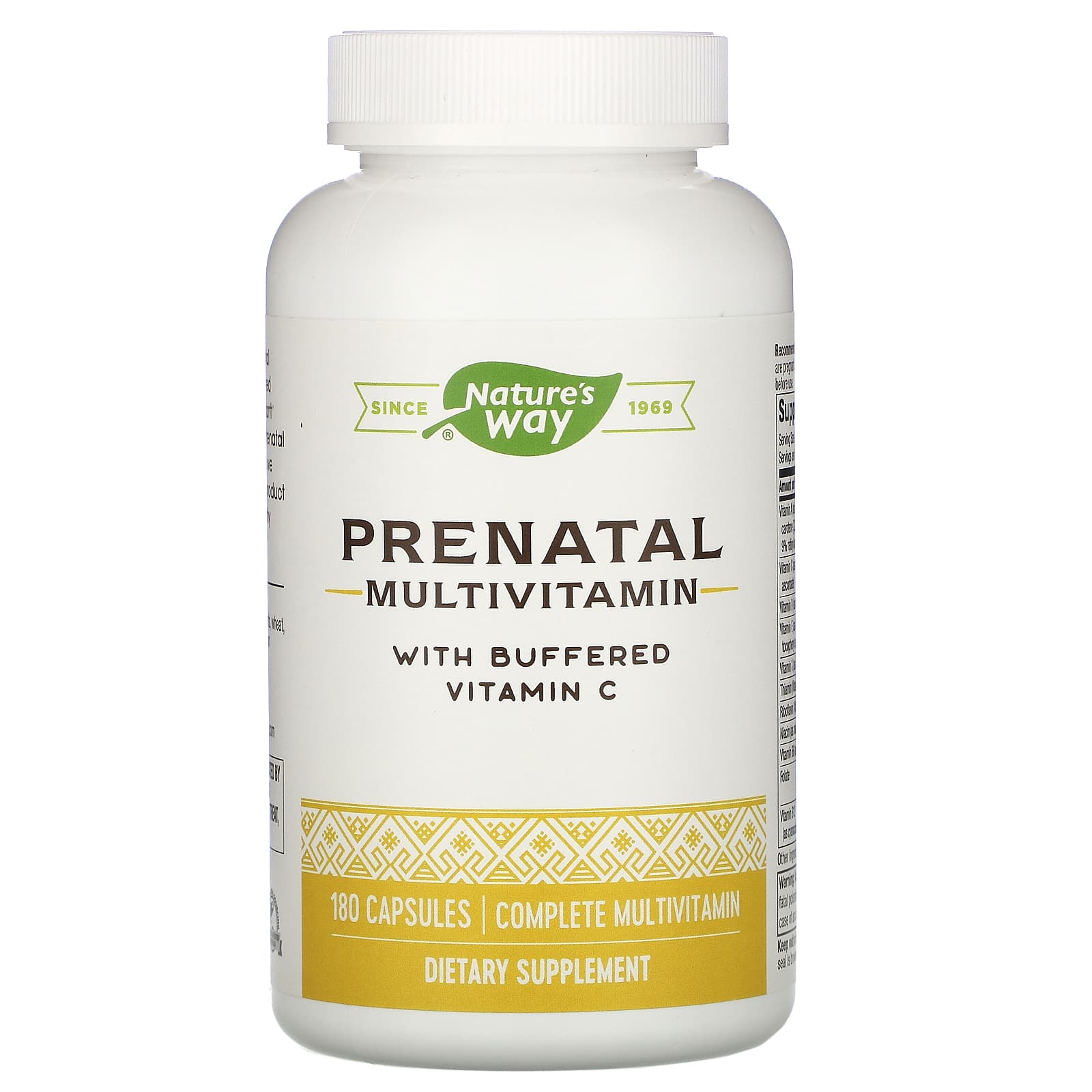 Nature’s Way, Prenatal Multivitamin with Buffered Vitamin C, 180 Capsules - 033674451304 | Hilife Vitamins