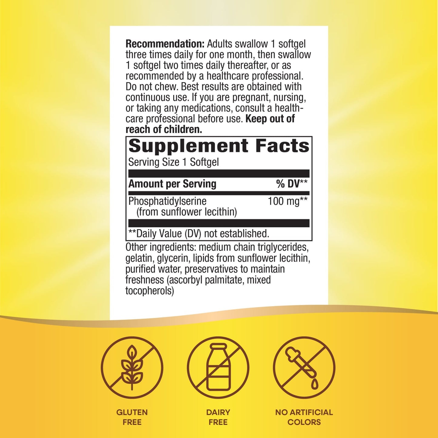 Nature’s Way, Phosphatidyl Serine, 60 Softgels UPC 033674451618 | Hilife Vitamins