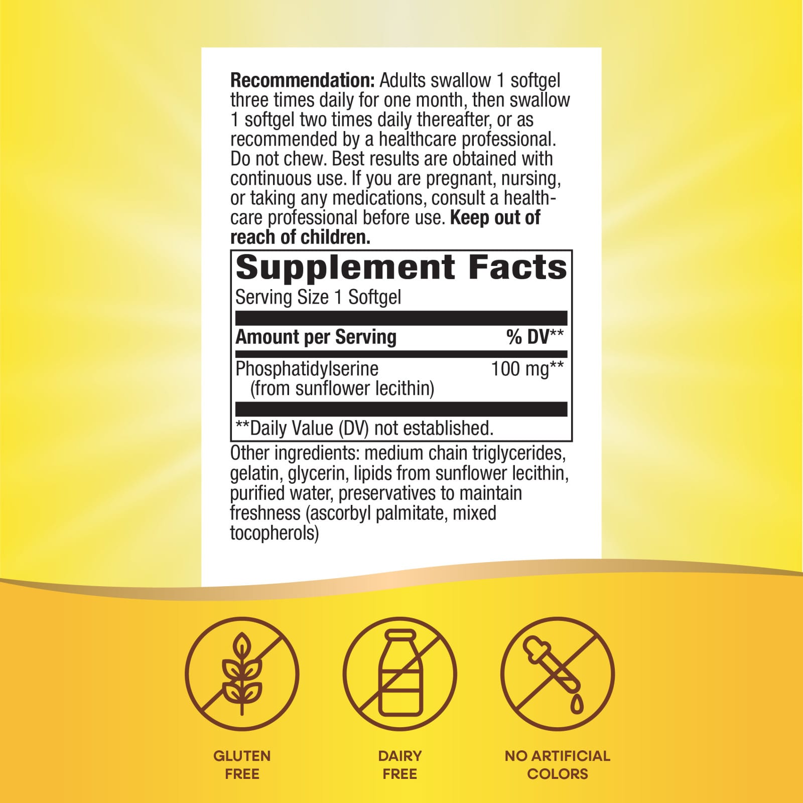 Nature’s Way, Phosphatidyl Serine, 60 Softgels UPC 033674451618 | Hilife Vitamins