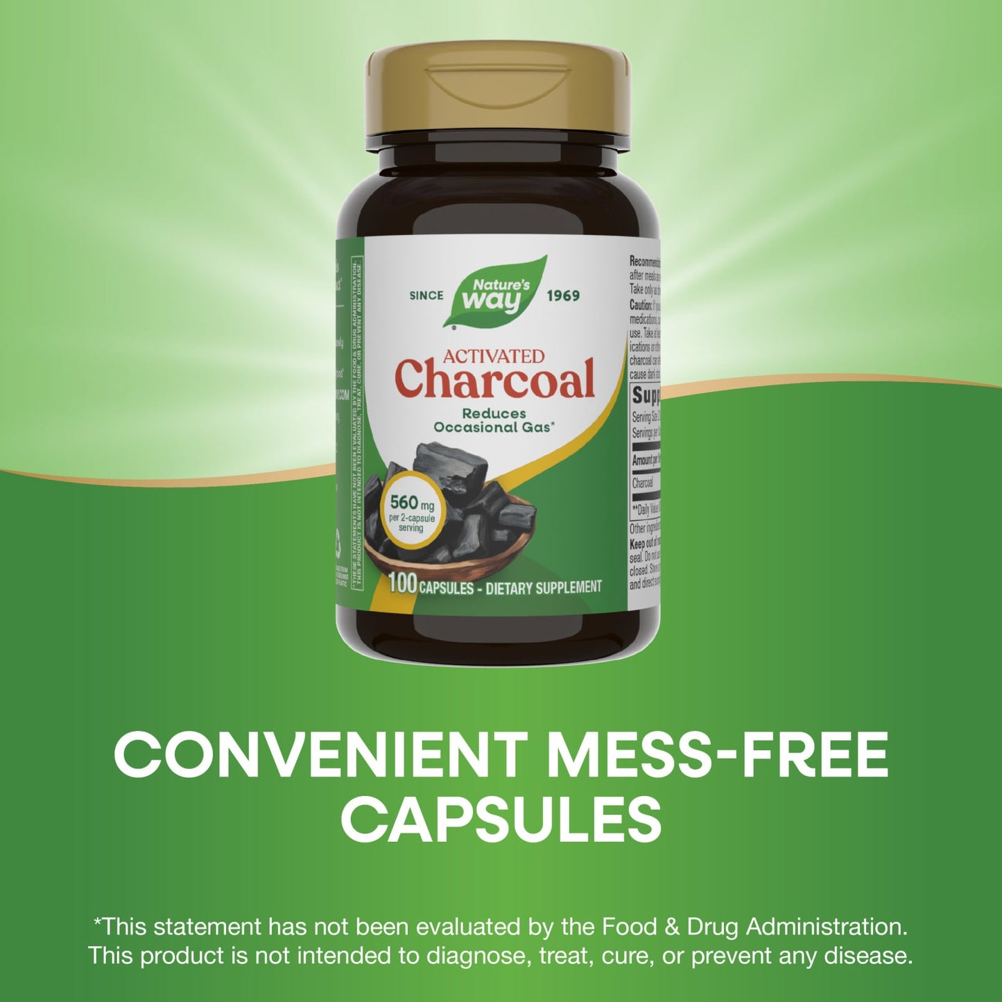 Nature’s Way, Activated Charcoal, 100 Capsules UPC 033674451717 | Hilife Vitamins