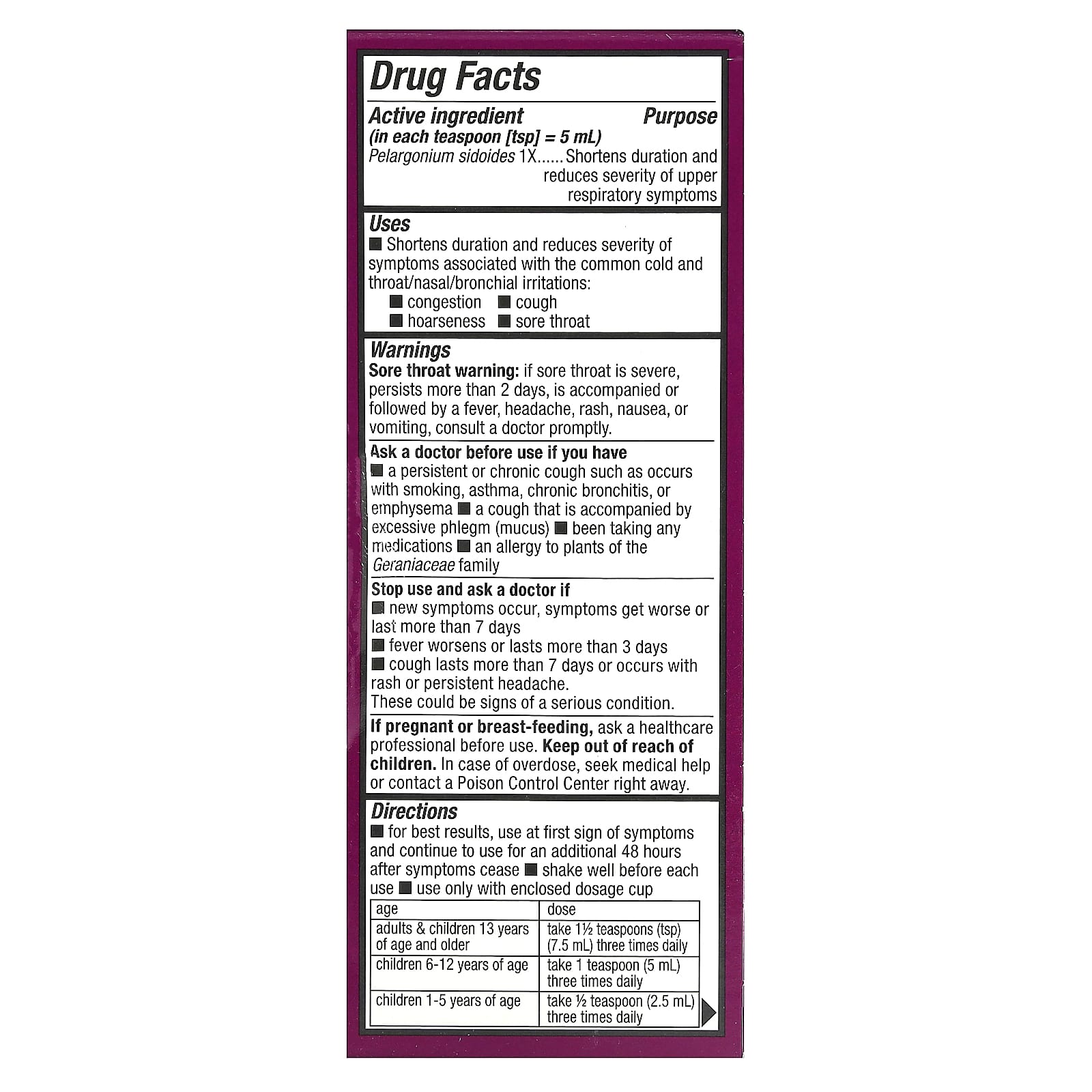 Nature’s Way, Umcka Childrens Cherry Syrup, 4 Oz UPC 033674601655 | Hilife Vitamins