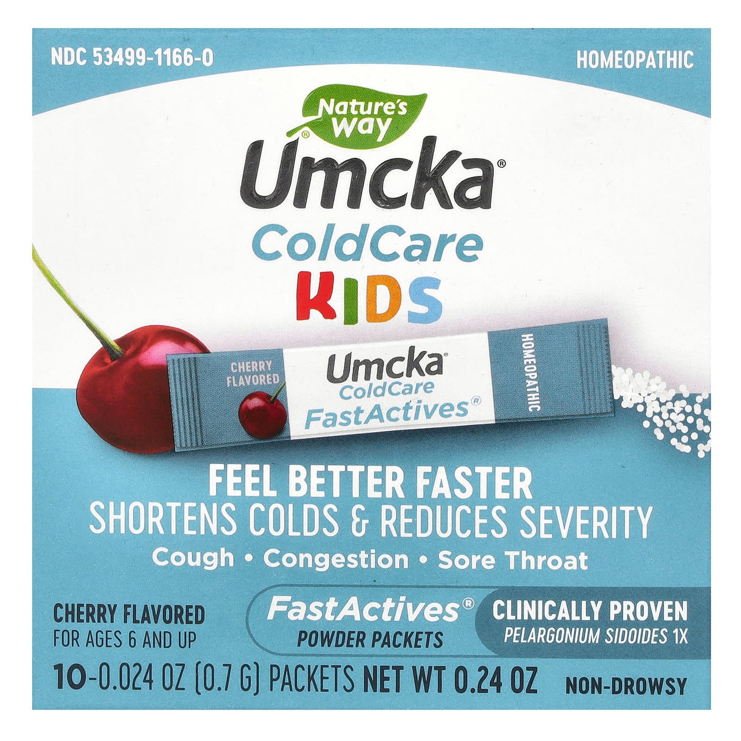 Nature’s Way, Umcka (R)  ColdCare Kids FastActives (R), 10 Powders Powder UPC 033674601662 | Hilife Vitamins