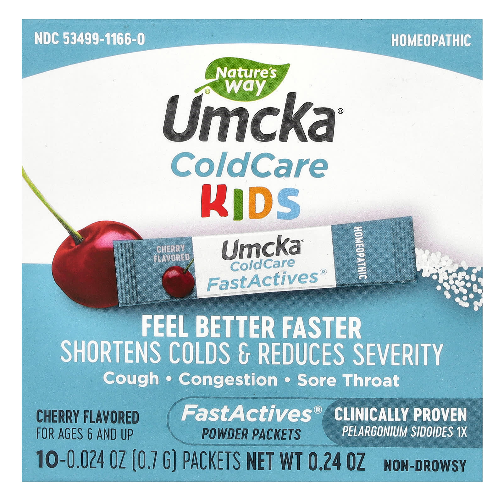 Nature’s Way, Umcka (R)  ColdCare Kids FastActives (R), 10 Powders Powder UPC 033674601662 | Hilife Vitamins