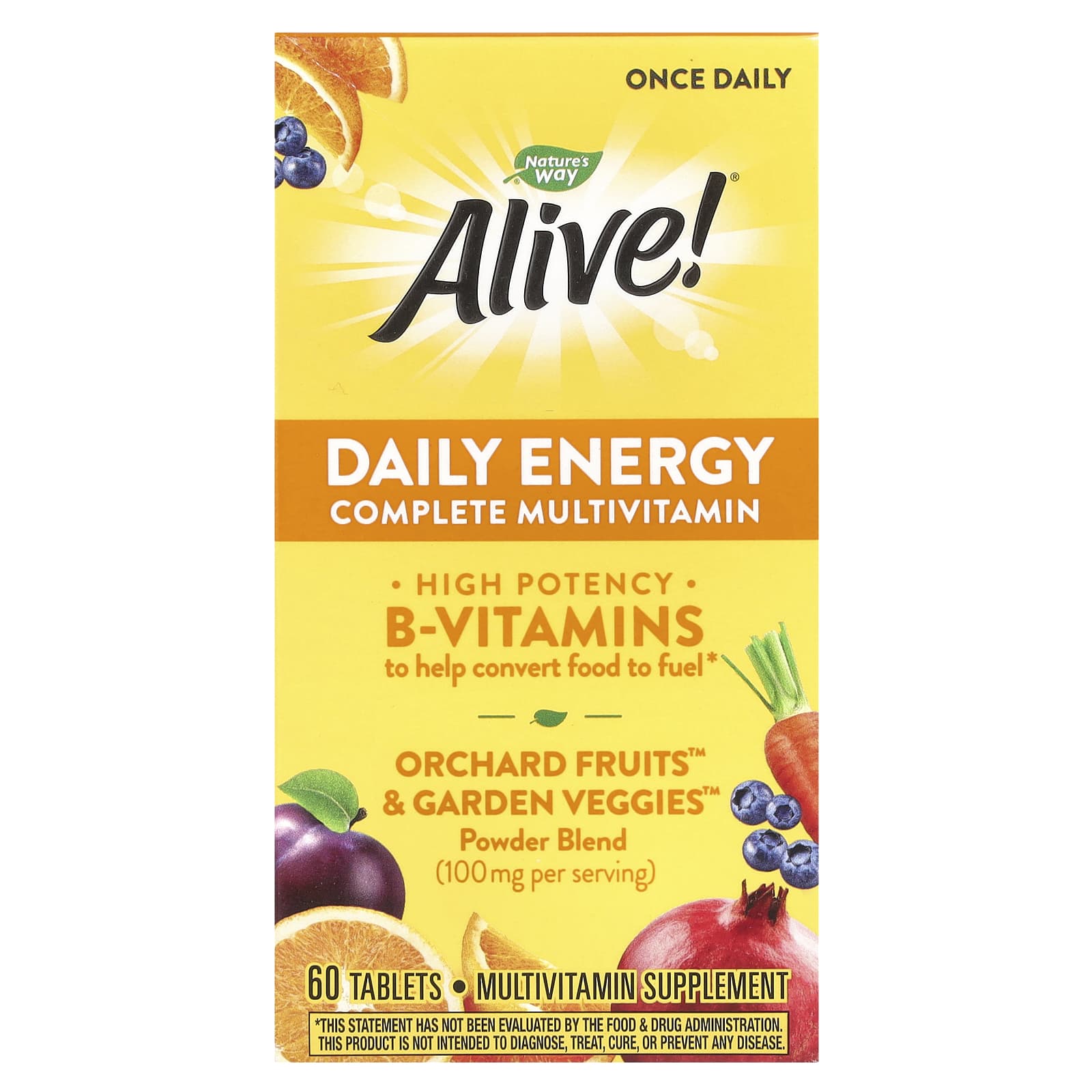 Nature’s Way, Alive! Daily Energy, 60 Tablets UPC 033674601921 | Hilife Vitamins