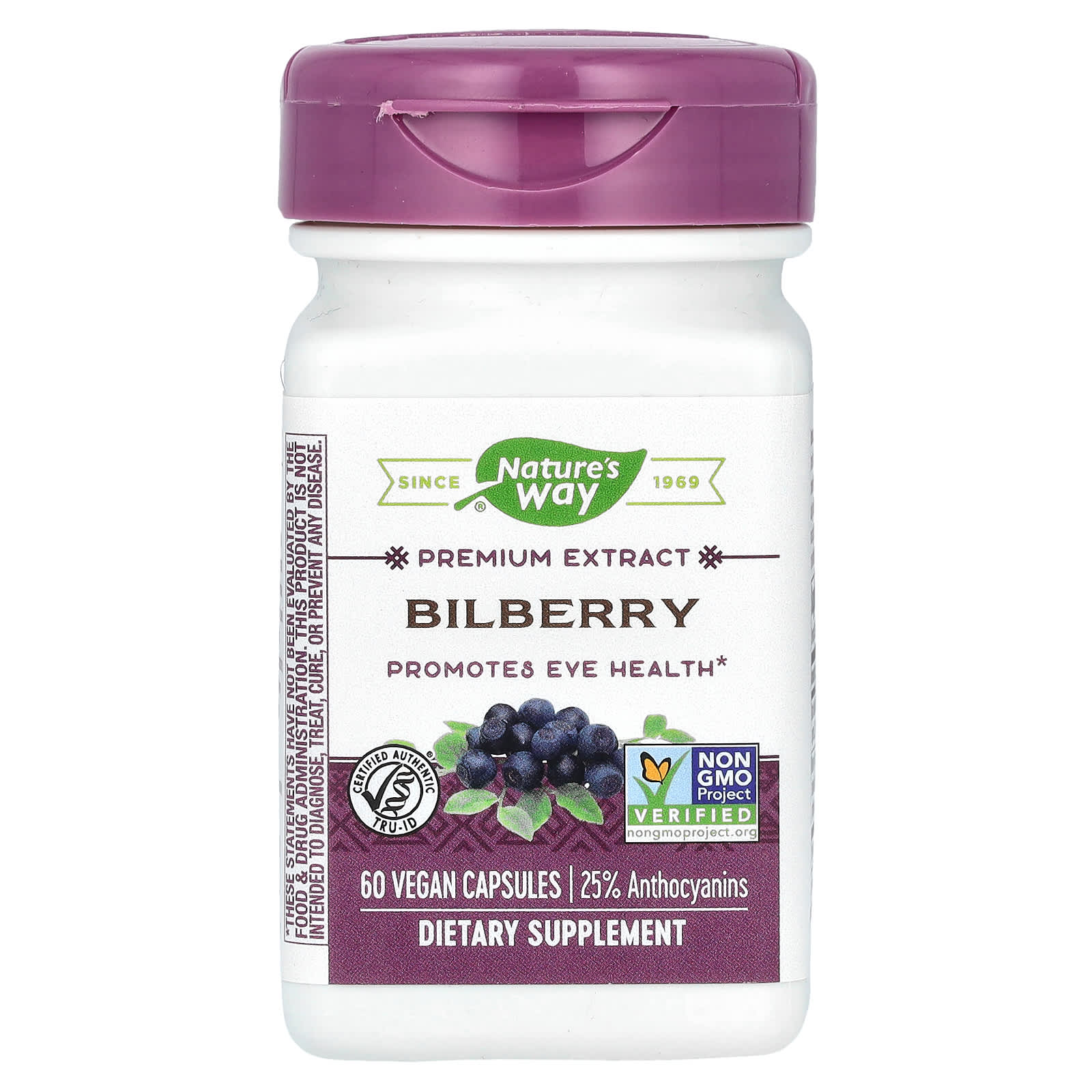 Nature’s Way, Bilberry Standardized Extract, 60 Vegetarian Capsules UPC 033674605004 | Hilife Vitamins