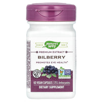 Nature’s Way, Bilberry Standardized Extract, 60 Vegetarian Capsules UPC 033674605004 | Hilife Vitamins