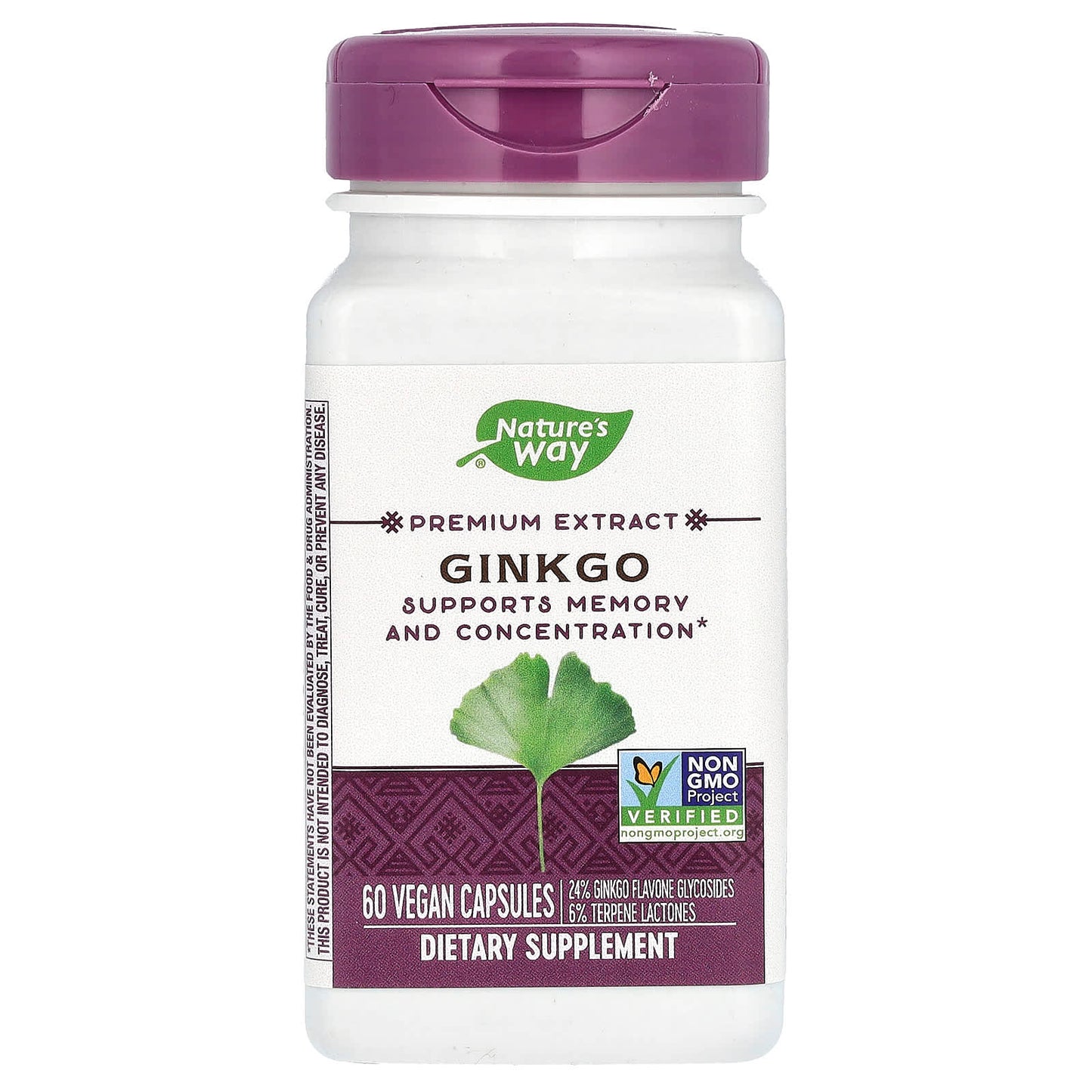 Nature’s Way, Ginkgo Standardized Extract, 60 Vegetarian Capsules UPC 033674616000 | Hilife Vitamins