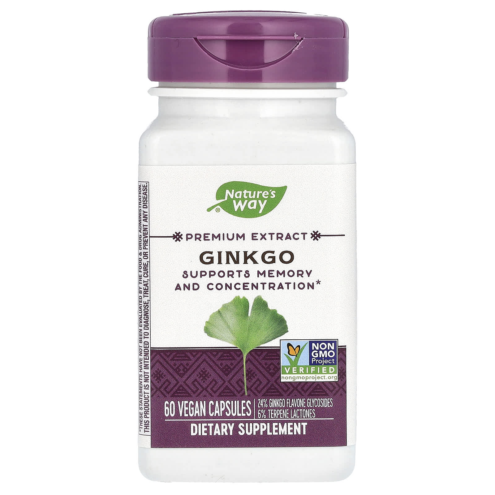Nature’s Way, Ginkgo Standardized Extract, 60 Vegetarian Capsules UPC 033674616000 | Hilife Vitamins