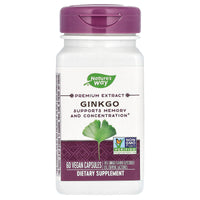 Nature’s Way, Ginkgo Standardized Extract, 60 Vegetarian Capsules UPC 033674616000 | Hilife Vitamins